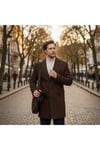 Pagano Erkek Kahve Sivri Yaka Slim Fit Kaşe Kaban