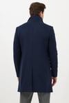 Pagano Erkek Lacivert Şal Yaka Slim Fit Kaşe Kaban