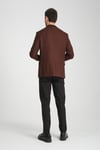 Parcessi Erkek Kahve Kazayağı Desenli Slim Fit Dar Kesim Esnemeyen Kumaş Blazer Ceket