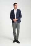 Paride Erkek Lacivert Ekose Slim Fit Mono Yaka Spor Blazer Ceket