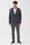 Pasure Erkek Lacivert Pamuklu Mono Yaka Esnek Kumaşlı Kendinden Mendilli Slim Fit Spor Blazer Ceket