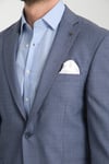 Pieros Erkek İndigo Pamuk Karışımlı Slim Fit Dar Kesim Dört Mevsim Blazer Ceket