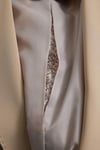 Pique Erkek Bej Sivri Yaka Esnek Poliviskon Kumaşlı Slim Fit Spor Blazer Ceket