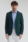Pique Erkek Yeşil Sivri Yaka Esnek Poliviskon Kumaşlı Slim Fit Spor Blazer Ceket