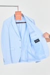 Poçena Erkek Buz Mavi Esnek Kumaş Slim Fit Spor Blazer Ceket (Büyük Beden - Battal)