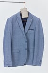 Poçena Erkek Lacivert Esnek Kumaş Slim Fit Spor Blazer Ceket (Büyük Beden - Battal)