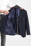 Polli Erkek Koyu Lacivert Polyamid-Teknik Esnek Yazlık Serin Tutan Yarım Astarlı SlimFit Spor Blazer