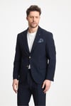 Polli Erkek Koyu Lacivert Polyamid-Teknik Esnek Yazlık Serin Tutan Yarım Astarlı SlimFit Spor Blazer