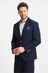 Polli Erkek Lacivert Polyamid-Teknik  Esnek Yazlık Serin Tutan Kumaş  Slim Fit  2'li Takım Elbise