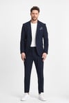 Polli Erkek Lacivert Polyamid-Teknik  Esnek Yazlık Serin Tutan Kumaş  Slim Fit  2'li Takım Elbise