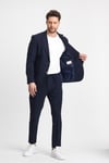 Polli Erkek Lacivert Polyamid-Teknik  Esnek Yazlık Serin Tutan Kumaş  Slim Fit  2'li Takım Elbise