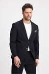 Polli Erkek Siyah Polyamid-Teknik Esnek Yazlık Serin Tutan Yarım Astarlı Slim Fit  Spor Blazer Ceket