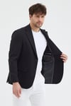Poly Erkek Siyah Likralı Pamuklu Slim Fit Spor Blazer Ceket
