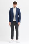 Pompillo Erkek Lacivert Mono Yaka Slim Fit Desenli Blazer Ceket