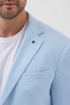 Puar Erkek Buz Mavi Esnek Likralı Pamuk Karışımlı Slim Fit İlkbahar-Yaz Spor Blazer Ceket