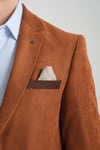 Racinos Erkek Camel Kalın Kadife Kumaşlı Dirsekli Slim Fit Dar Kesim Spor Blazer Ceket
