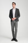 Ribas Erkek Lacivert Likralı Pamuk Karışımlı Ekose Desenli Slim Fit Spor Blazer Ceket