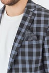 Riccardo Erkek Antrasit Ekose Kareli Poliviskon Kumaş Slim Fit Spor Blazer Ceket