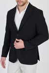 Sandeo Erkek Siyah Astarsız Soft Diagonel Desenli Esneyen Kumaş Likralı Spor Blazer Ceket