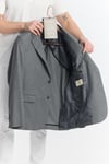 Serardo Erkek Grey Yarım Astarlı Kapak Cepli İlkbahar-Yaz Spor Blazer Ceket
