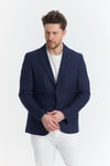 Serardo Erkek İndigo Yarım Astarlı Kapak Cepli İlkbahar-Yaz Spor Blazer Ceket