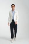 Silva-belarus Erkek Beyaz Poliviskon Kumaş Spor Slim Fit Blazer Ceket