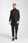 Slim fit Erkek Kalın Kruvaze Kaban-palto