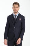 Slim Fit Kalın Düz Mono Yaka Çift Yırtmaçlı Astarlı Takim Elbise