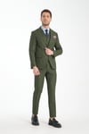 Slim Fit Kalın Düz Mono Yaka Çift Yırtmaçlı Astarlı Takim Elbise