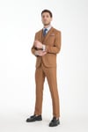 Slim Fit Kalın Düz Mono Yaka Çift Yırtmaçlı Astarlı Takim Elbise