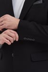 Sorex Erkek Siyah Poliviskon Kumaşlı Slim Fit Kendinden Mendilli Mono Yaka Spor Blazer Ceket