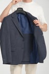 Tadic Erkek K.lacivert Desenli Esneyen Kumaş Slim Fit Kapak Cepli Yarım Astar 4 Mevsim Blazer Ceket