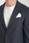 Tadic Erkek K.lacivert Desenli Esneyen Kumaş Slim Fit Kapak Cepli Yarım Astar 4 Mevsim Blazer Ceket