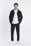 Tommas Erkek Lacivert Likralı Esnek Kumaşlı 2'li Overshirt Ceket+Jogger Lastikli Pantolon