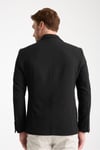 Tommas Erkek Siyah Yarım Astar Torba Cep Likralı Gofre Kumaşlı Spor Blazer Ceket
