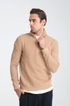 Unisex Regular Fit Pamuklu Petek Örgülü Yarım Fermuarlı Dik Yaka Sweatshirt