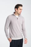 Unisex Regular Fit Pamuklu Petek Örgülü Yarım Fermuarlı Dik Yaka Sweatshirt