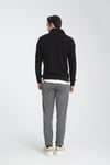 Unisex Regular Fit Pamuklu Petek Örgülü Yarım Fermuarlı Dik Yaka Sweatshirt