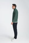 Unisex Regular Fit Pamuklu Petek Örgülü Yarım Fermuarlı Dik Yaka Sweatshirt
