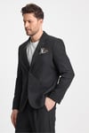 Venüs Erkek Koyu Gri 4 Mevsim Rahat Kumaş Slim Fit Yarım Astar Ceketi 2'li Takım Elbise