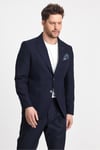 Venüs Erkek Lacivert 4 Mevsim Rahat Kumaş Slim Fit Yarım Astar Ceketi 2'li Takım Elbise