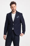Venüs Erkek Lacivert 4 Mevsim Rahat Kumaş Slim Fit Yarım Astar Ceketi 2'li Takım Elbise
