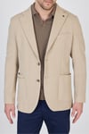 Vitanes Erkek Bej Astarsız Soft Ekose Esneyen Kumaş Likralı Spor Blazer Ceket