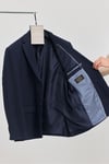 Vorteks Erkek Lacivert Likralı Esnek Kumaşlı Slim Fit Blazer Ceket (Büyük Beden - Battal)