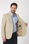 Waffle Erkek Açık Bej Waffle Desen Pamuk Karışımlı Likralı Esnek Kumaş Dört Mevsim Blazer Ceket