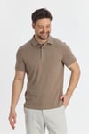 Wolfe Erkek Vizon Likralı Pamuk Karışımlı Çekmeyen Kumaş Kıvrılmaz Yaka Polo Yaka T-Shirt