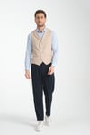 Yakalı Basic Kruvaze V Yaka Slim Fit Yelek