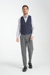 Yakalı Basic V Yaka Slim Fit Yelek