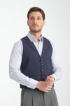 Yakalı Basic V Yaka Slim Fit Yelek