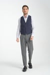 Yakalı Basic V Yaka Slim Fit Yelek